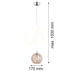 Pendant Lamp ARGON Portoryko Chrome Wood E14 IP20 3678 small 1