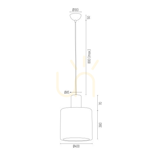 Check Pendant Lamp ARGON Portoryko Chrome Wood 400 mm E27 3673
