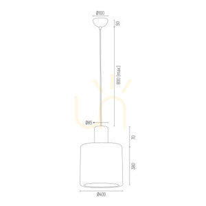 Pendant Lamp ARGON Portoryko Chrome Wood 400 mm E27 3673 small 1