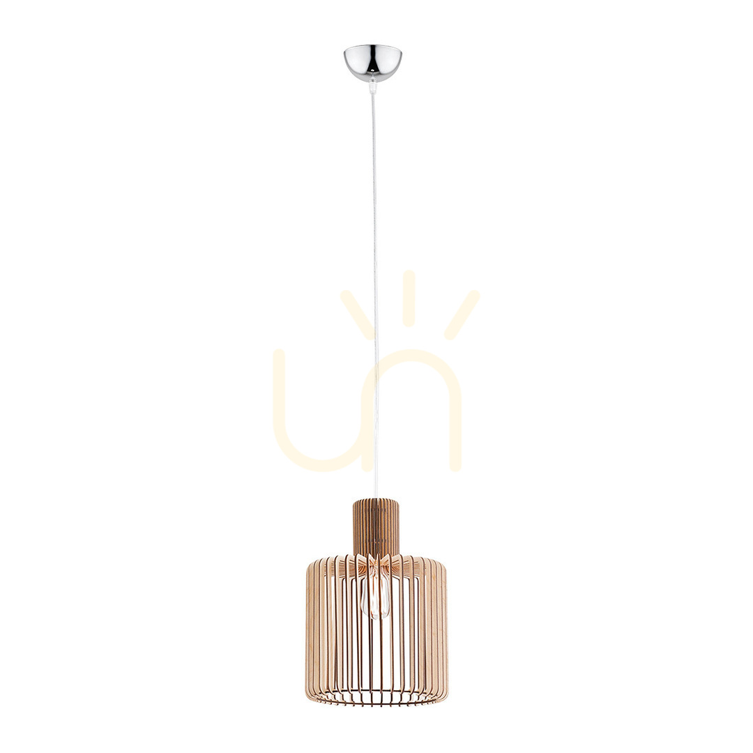 Pendelleuchte Argon Portoryko Holz Chrom E27 1-flammig 3667