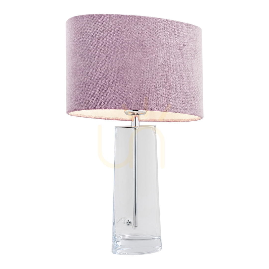 Table Lamp ARGON PRATO Pink Transparent Glass Chrome 3841