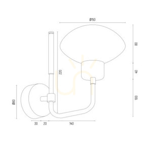 Wall Lamp ARGON Ravello White Glass Brass E27 8032 small 5