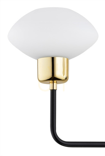 Check Argon Ravello 6166 3-light chandelier, black and brass, opal glass, E14