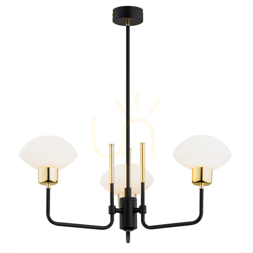 Check Argon Ravello 3-Light White Opal Glass Chandelier 6166
