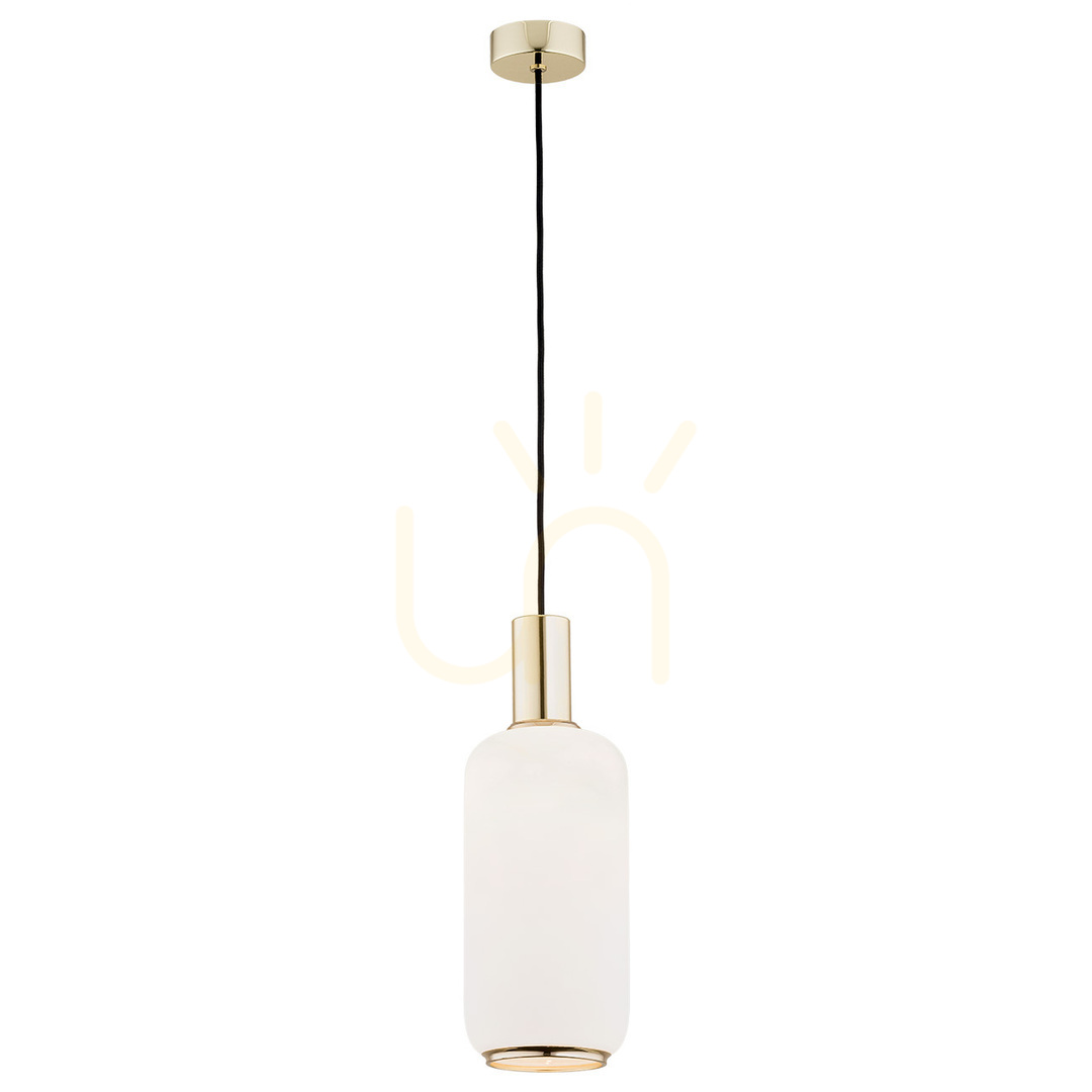 Argon Sagunto White Glass Brass Pendant Lamp 4356
