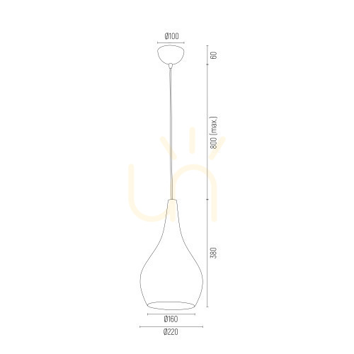 Check Argon Santana Transparent Brass Pendant Light 4045