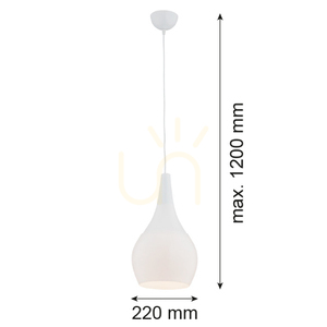 Pendant Light ARGON Santana White Opal Glass E27 220 mm 3996 small 1