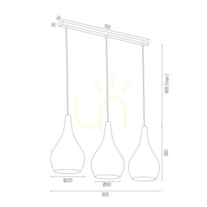 Pendant Light ARGON SANTANA White 3xE27 1408 small 2