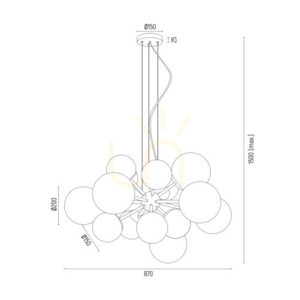 Chandelier ARGON Satellite Plus White Brass E27 5048 small 8