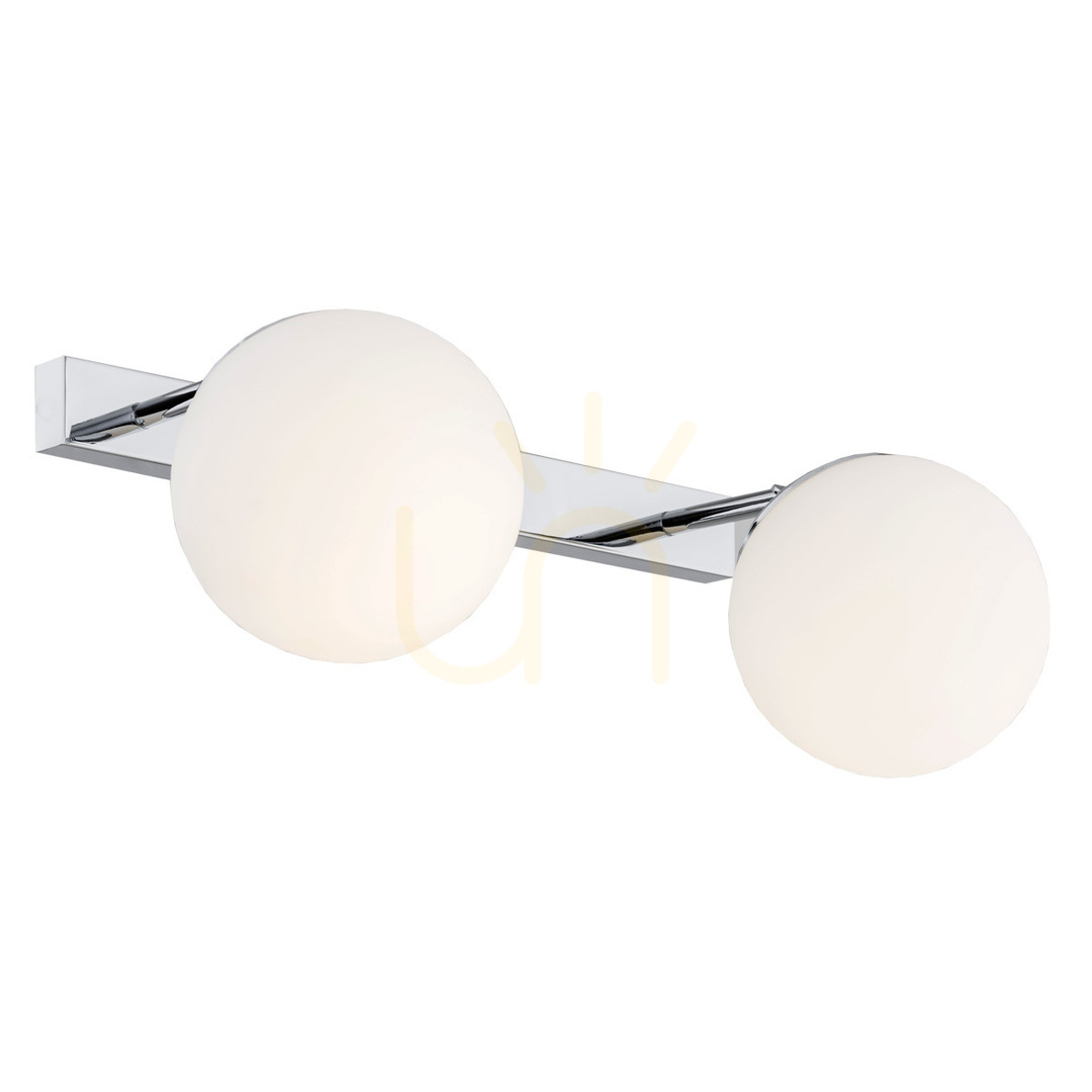 Argon Satelite White Wall Lamp 2x E27 IP44 Chrome Glass 840