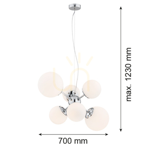 Chandelier ARGON Satellite 6xE27 White Chrome 700 mm 2531 small 1