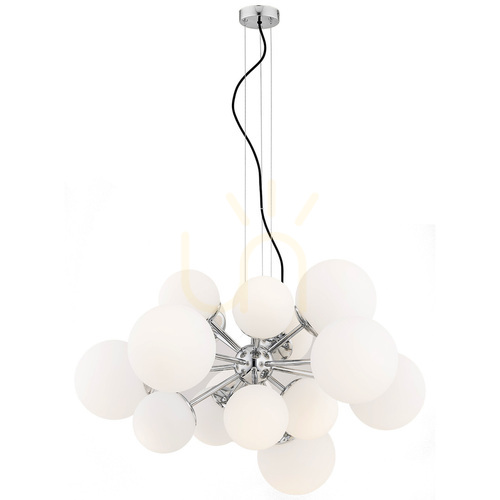 Check Chandelier ARGON SATELITE 5021 White Chrome Glass 15xE27 IP20