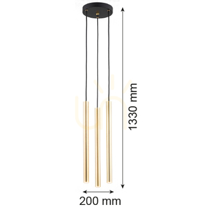 Pendant Light ARGON Sicilia Plus Black Brass 3xG9 6191 small 2