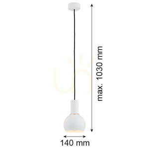 Pendant Light ARGON SINES 4215 White Brass E27 IP20 small 1