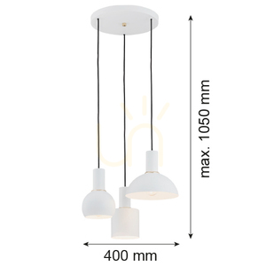 ARGON Sines White Brass Pendant Light 3xE27 IP20 1468 small 1