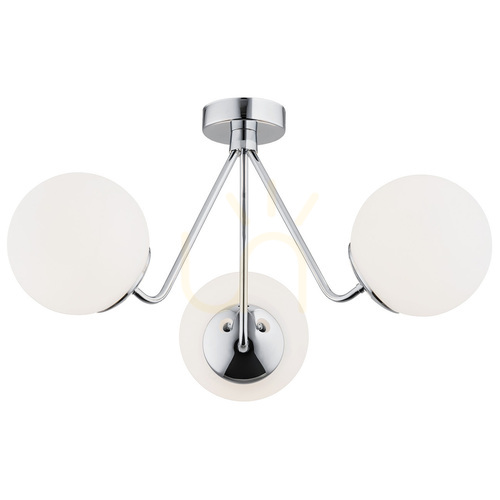Check Chandelier ARGON Tomar 1477 white chrome glass 3-light E27