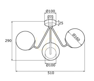 Chandelier ARGON TOMAR White Glass Black Brass E27 1478 small 2
