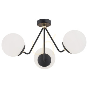 Chandelier ARGON TOMAR White Glass Black Brass E27 1478 small 0
