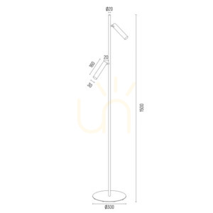 Floor Lamp ARGON Torre Black Brass 150cm G9 7083 small 5