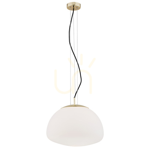 Check Pendant Light ARGON Trini 4317 White Opal Glass Brass E27