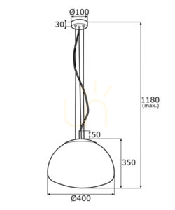 Pendelleuchte ARGON TRINI 4351 Schwarz Glas 400 mm E27 small 3