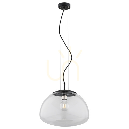 Check Argon TRINI pendant 40 cm clear glass matt black E27 4351