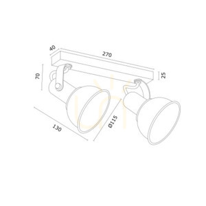Plafon ARGON Twist biały mosiądz 2xE14 7036 small 4