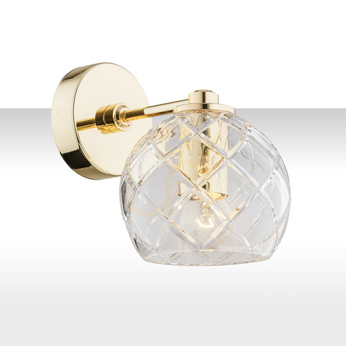 Check Wall Lamp ARGON Oviedo 4202 Transparent Crystal Brass E27 IP20