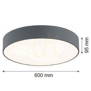 Plafon ARGON DARLING 2083 szary 5xE27 600 mm szklano-stalowy small 4