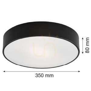 Argon DARLING LED 3570 ceiling light, textured black, Ø 35 cm, LED 21.6 W 3650 lm 3000 K, IP20 small 3