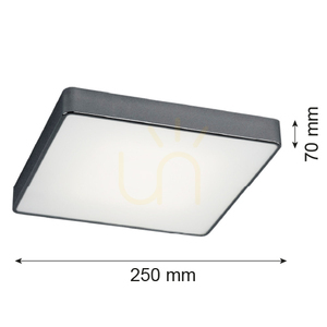 Argon ONTARIO 653 ceiling light, dark grey, 2 x E27, 25 x 25 cm, IP20 small 2