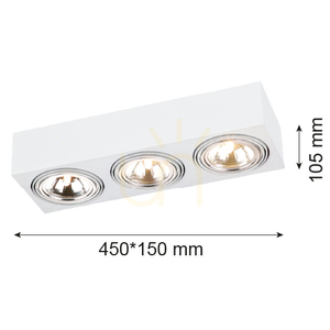 Plafon ARGON Rodos 1088 biały 3xG9 450 mm stal malowana small 2