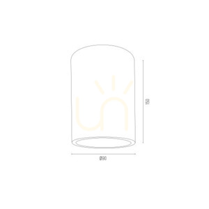 Argon TYBER 475 white aluminium ceiling light, E27, IP20 small 2