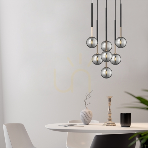 Check Pendant lamp Zuma Line ARCTURUS P0574-07F-SDFZ 7×G9 46 cm black-gold