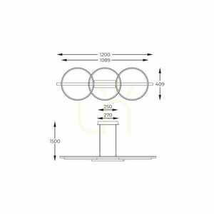 Pendant lamp Zuma Line ALMERIA MD3913-3-3BWLT black LED small 3