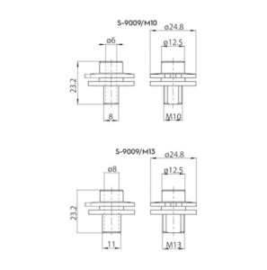 ALU M13 connector for adapters 9009 and S-9000 / M, STUCCHI busbars 1 ALU M13 connector for adapters 9009 and S-9000 / M, STUCCHI busbars small 1