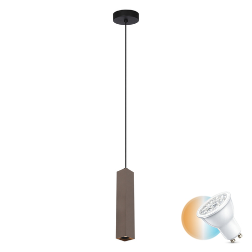 Check Italux Bronze GU10 LED Pendant Lamp PND-28394-1-BRO