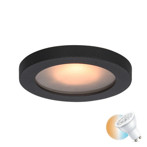 Italux Recessed Ceiling Luminaire GU10 Black Aluminium IP44 8 cm DL-26385-GU10-BK small 0