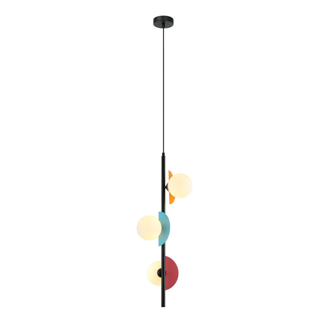 Italux Nauti Blue Glass 3-Light Pendant Lamp PND-37482-3V-MLTI