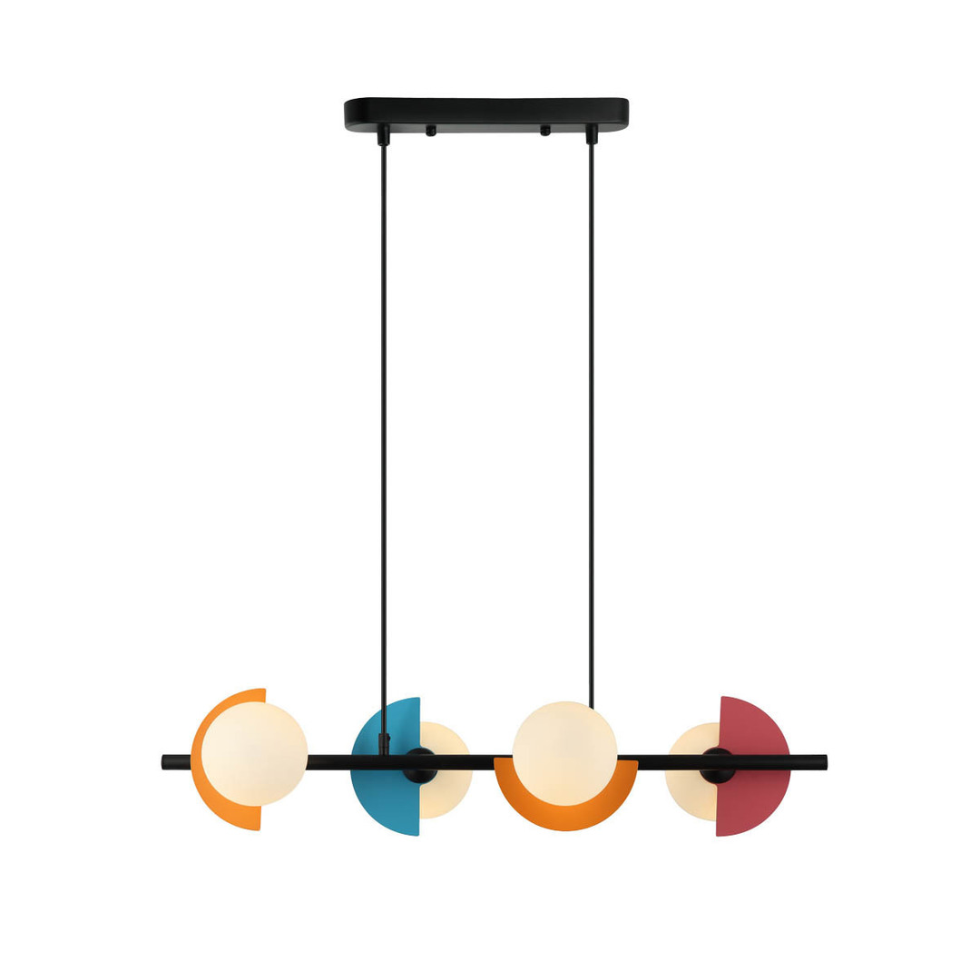 Italux Pendant Light White Blue Glass G9 4-Light 78 cm PND-37482-4-MLTI