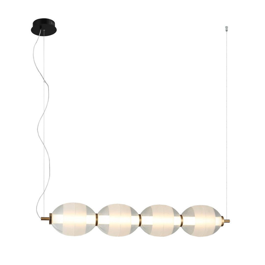 Italux LED Pendant Lamp Black White Glass 29W 3000K 1600 lm PND-45372-4-WH-CL