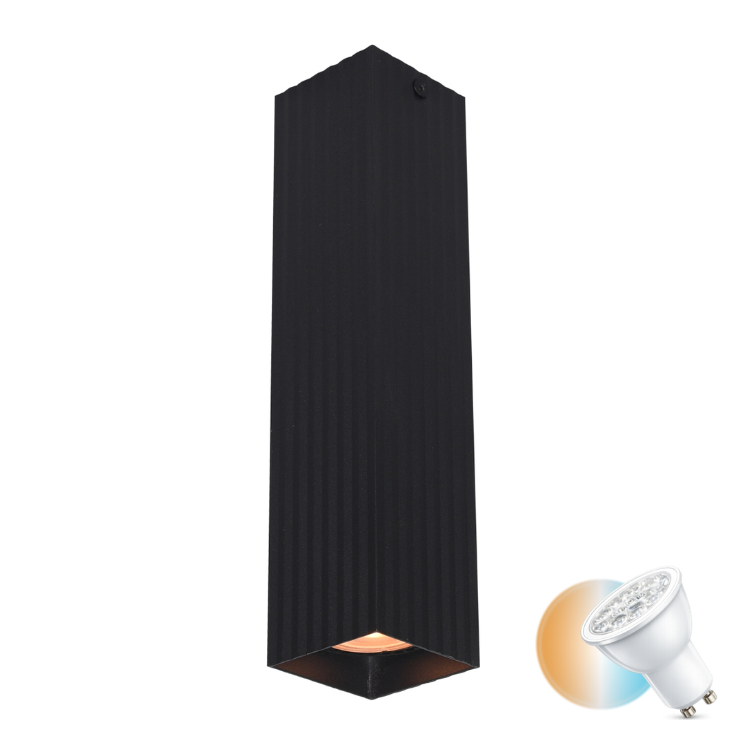 Surface Mounted Lamp Italux Tecno Black Aluminum GU10 24 cm CLN-37492-L-BK