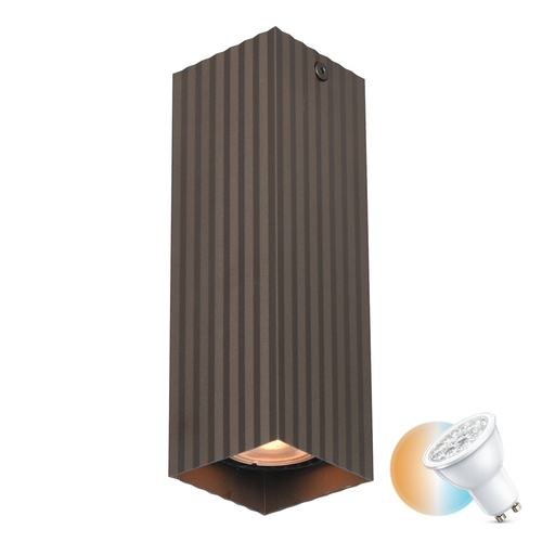 Check Italux Tecno Bronze Surface Mounted Lamp GU10 17 cm Aluminum CLN-37492-M-BRO