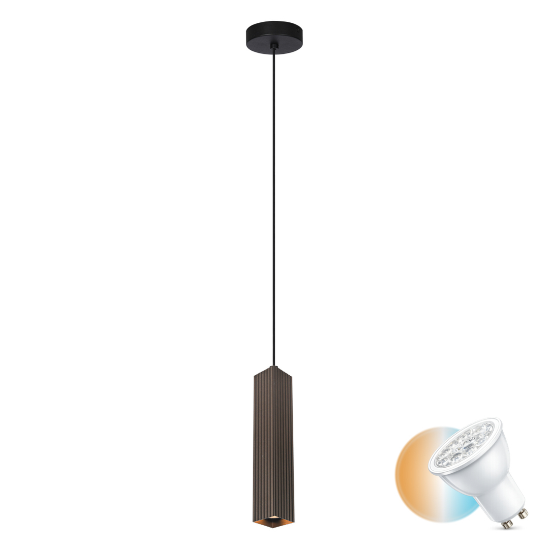 Italux Tecno Bronze GU10 Pendant Lamp PND-37492-1-BRO