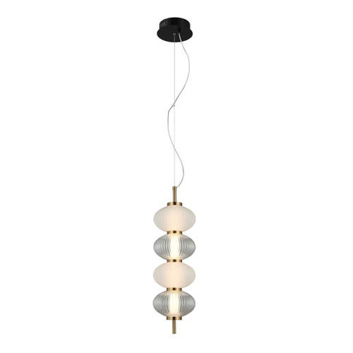Check Italux LED Pendant Light Black 4-Light Glass PND-84938-4V-BK