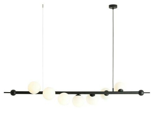Check Pendant Light Aldex Wave 7 Black Metal Glass 1115T1