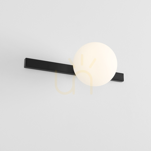 Check Aldex Garda 1099C1 wall light, black, 36 cm, glass shade