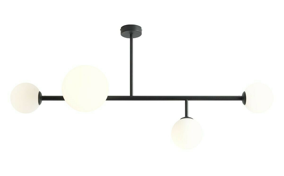 Plafon Aldex Dione 4 Black 117 cm Metal Glass 1092PL_L1