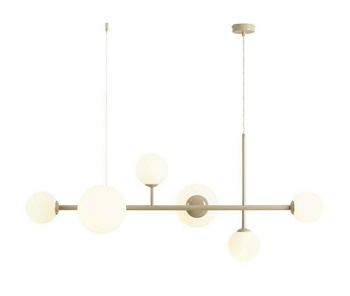 Check Pendant Light Aldex Dione 6 Beige Metal Glass 1092K17