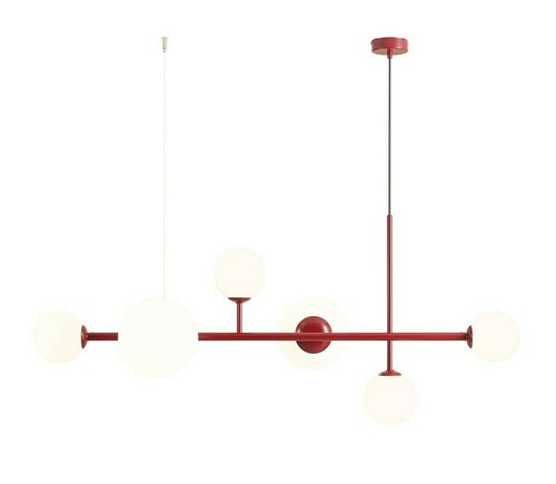 Check Aldex Dione 6 Red Wine Pendant Light Metal Glass 1092K15